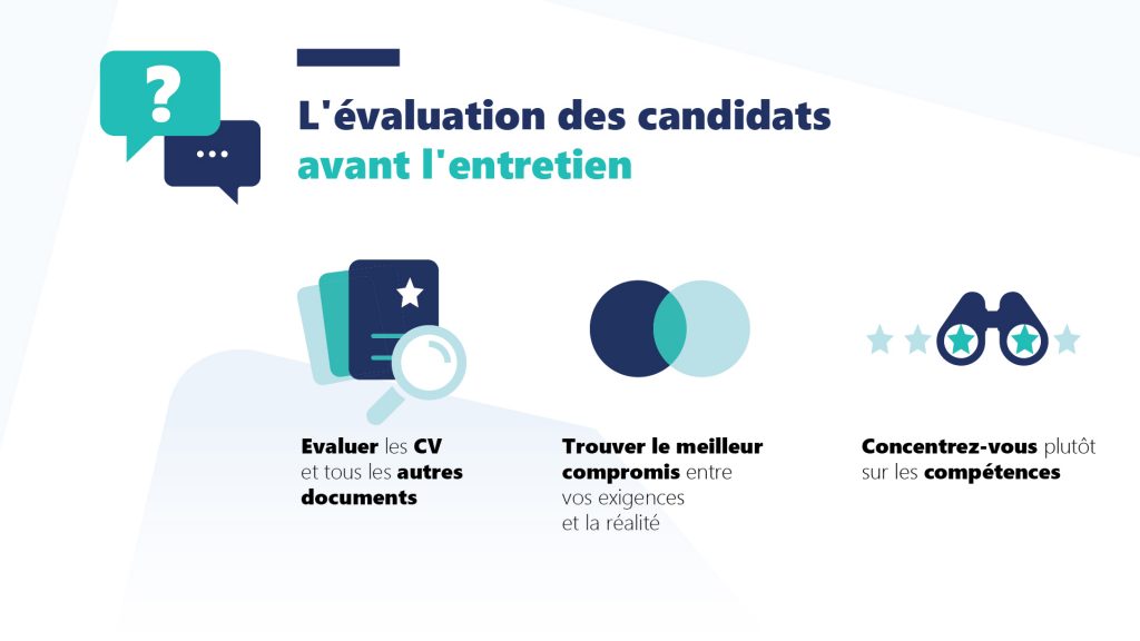 Évaluation des candidats avant l'entretien